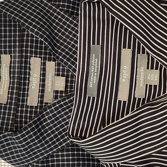 Bundle (4) Apt 9 Mens dress shirts ALL 18.5 36/37 XXL - Picture 2 of 8